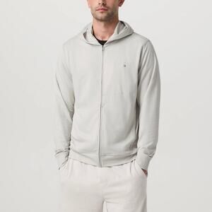 VUORI Ponto Full Zip Salt Heather Hoodie Small NEW Light Grey Performance Jacket